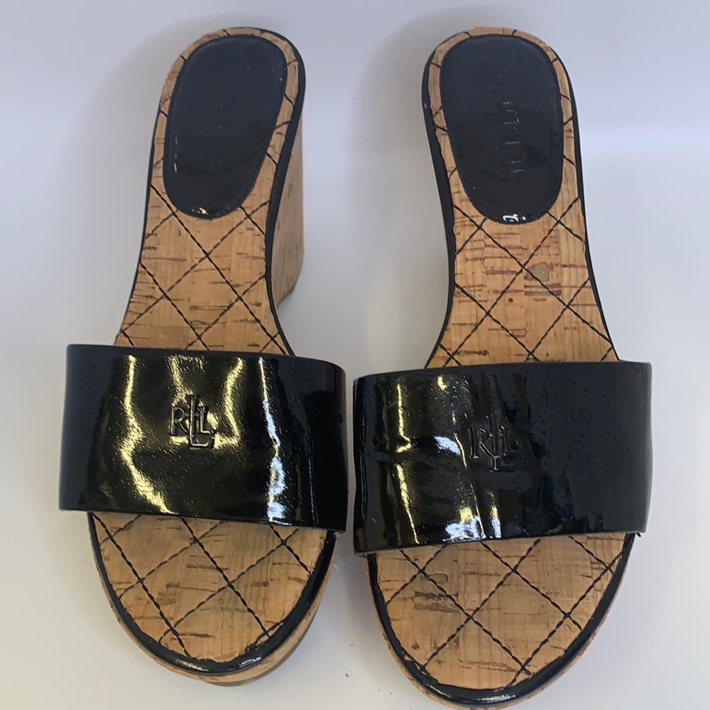 LRL cork wedge slip on size 71/2